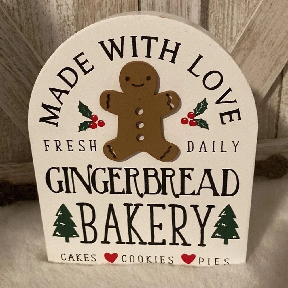 Wooden Gingerbread Tabletop Sign
